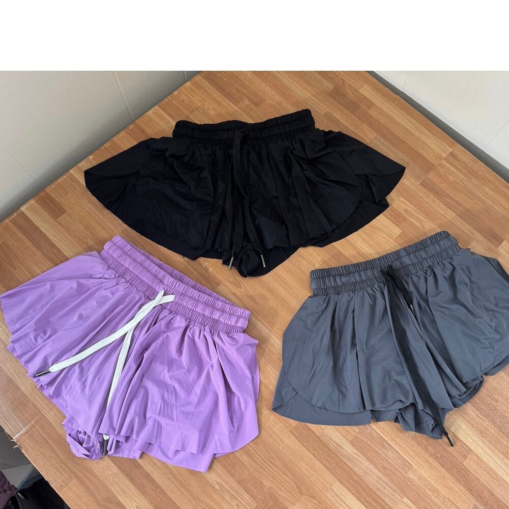 2-in-1 Flowy Athletic Shorts Women's XS Butterfly Running Workout Skort bundle
